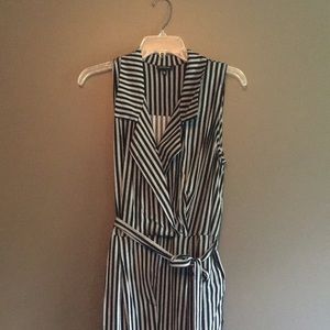 Black and white striped jumpsuit